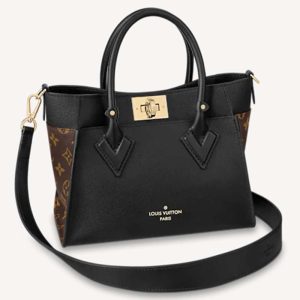 Replica Louis Vuitton LV Women On My Side PM Handbag Black Monogram Coated Canvas Calf 2