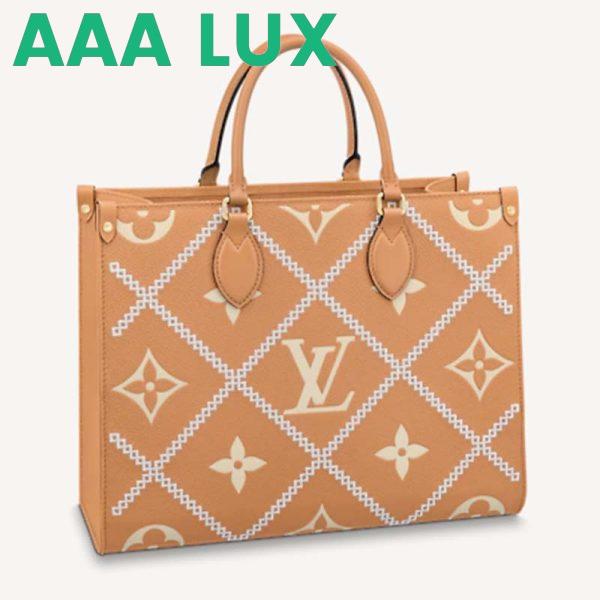 Replica Louis Vuitton LV Women OnTheGo MM Tote Bag Arizona Embossed Supple Grained Cowhide 2