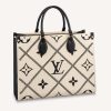 Replica Louis Vuitton LV Women OnTheGo MM Tote Bag Arizona Embossed Supple Grained Cowhide 12