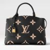 Replica Louis Vuitton LV Women Petit Palais Handbag Noir Beige Embossed Grained Cowhide