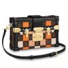 Replica Louis Vuitton LV Women Petite Malle Handbag in Calfskin Leather-Brown