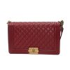 Replica Chanel Women Large Leboy Flap Bag with Chain in Goatskin Leather-Maroon