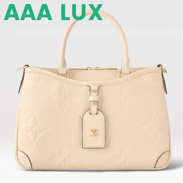 Replica Louis Vuitton LV Women Trianon PM Bag Cream Embossed Grained Cowhide Leather 2