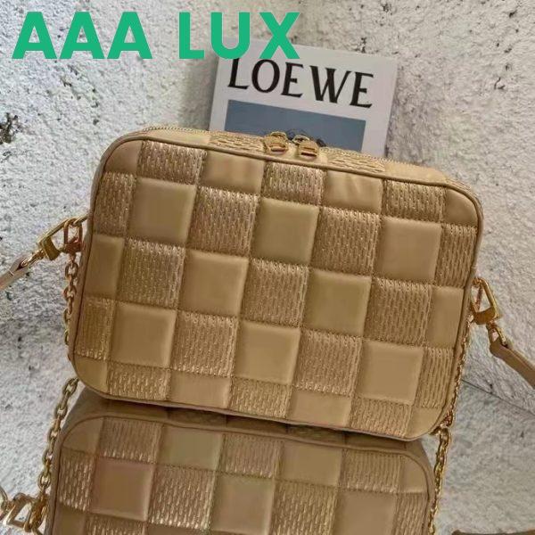 Replica Louis Vuitton LV Women Troca MM Handbag Beige Damier Quilt Lambskin Calfskin 5
