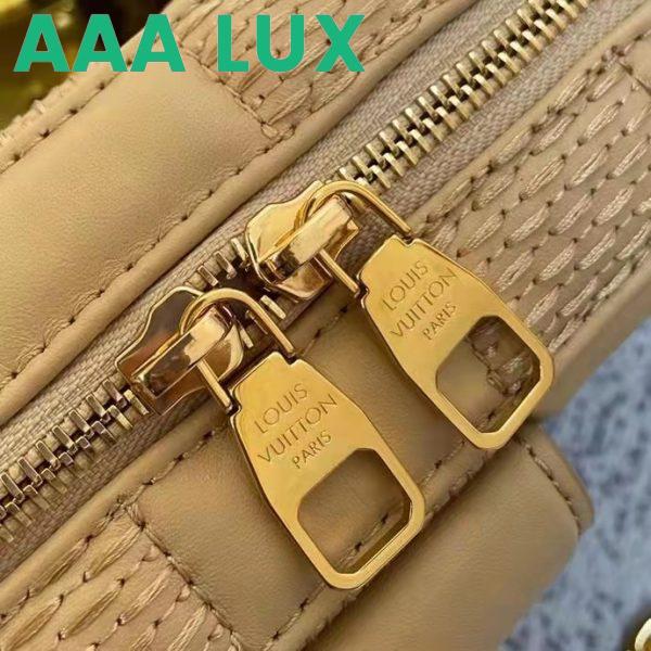 Replica Louis Vuitton LV Women Troca MM Handbag Beige Damier Quilt Lambskin Calfskin 10