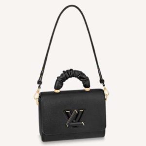 Replica Louis Vuitton LV Women Twist MM Handbag Black Taurillon Leather Smooth Calfskin 2