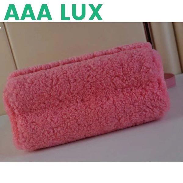 Replica Louis Vuitton LV Women Twist MM Handbag Pink Shearling Smooth Calfskin Leather 6