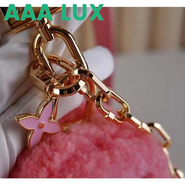 Replica Louis Vuitton LV Women Twist MM Handbag Pink Shearling Smooth Calfskin Leather 11