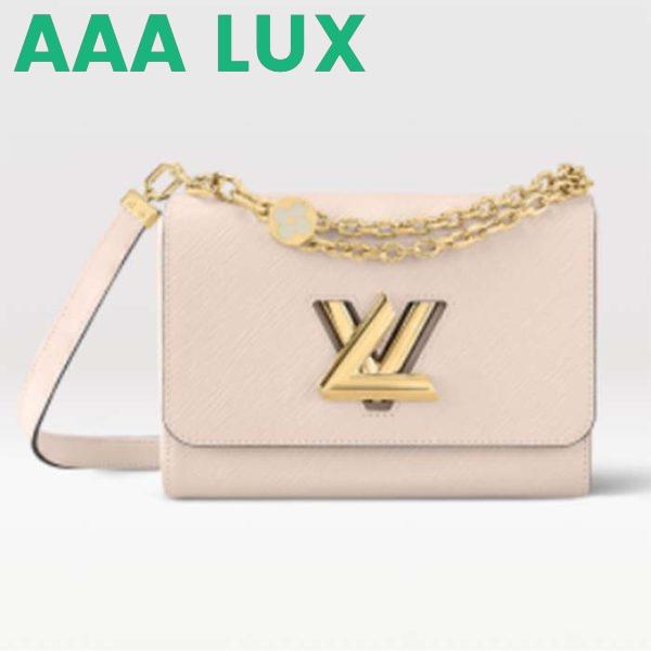 Replica Louis Vuitton LV Women Twist MM Handbag Quartz White Epi Grained Leather 2