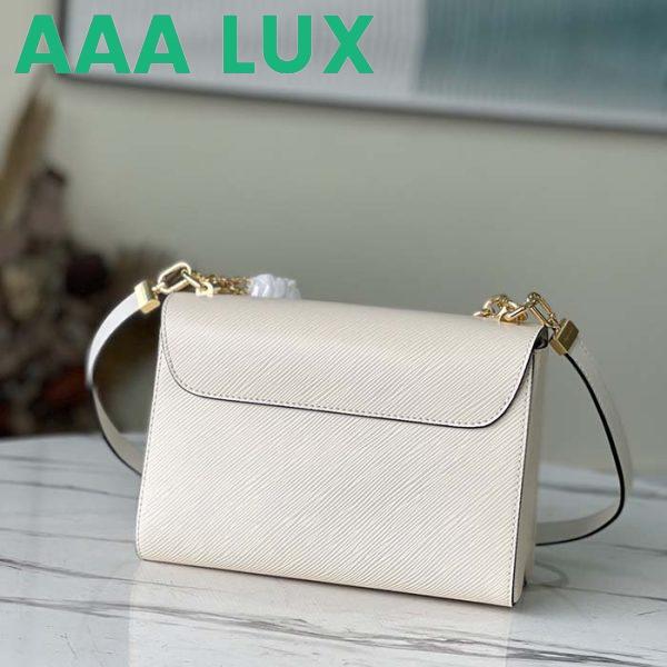 Replica Louis Vuitton LV Women Twist MM Handbag Quartz White Epi Grained Leather 4