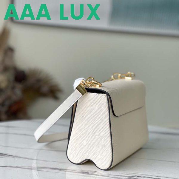 Replica Louis Vuitton LV Women Twist MM Handbag Quartz White Epi Grained Leather 5