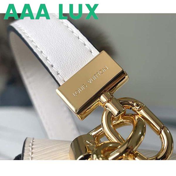 Replica Louis Vuitton LV Women Twist MM Handbag Quartz White Epi Grained Leather 9