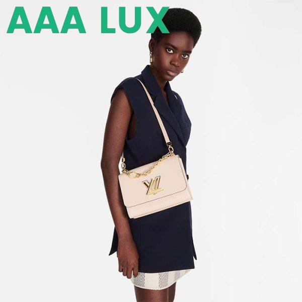 Replica Louis Vuitton LV Women Twist MM Handbag Quartz White Epi Grained Leather 14
