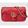 Replica Gucci GG Women GG Marmont Small Matelassé Shoulder Bag Red Double G