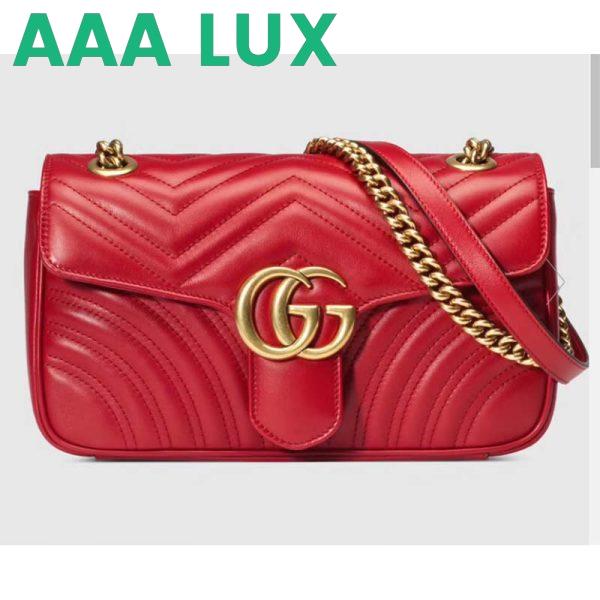 Replica Gucci GG Women GG Marmont Small Matelassé Shoulder Bag Red Double G 2