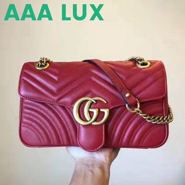 Replica Gucci GG Women GG Marmont Small Matelassé Shoulder Bag Red Double G 3