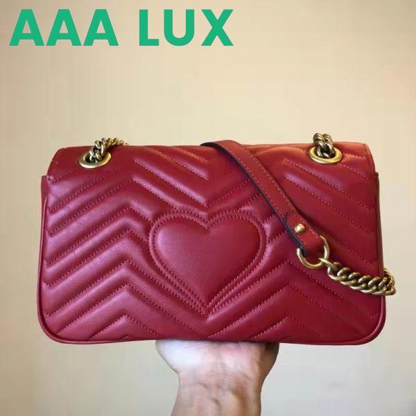 Replica Gucci GG Women GG Marmont Small Matelassé Shoulder Bag Red Double G 4