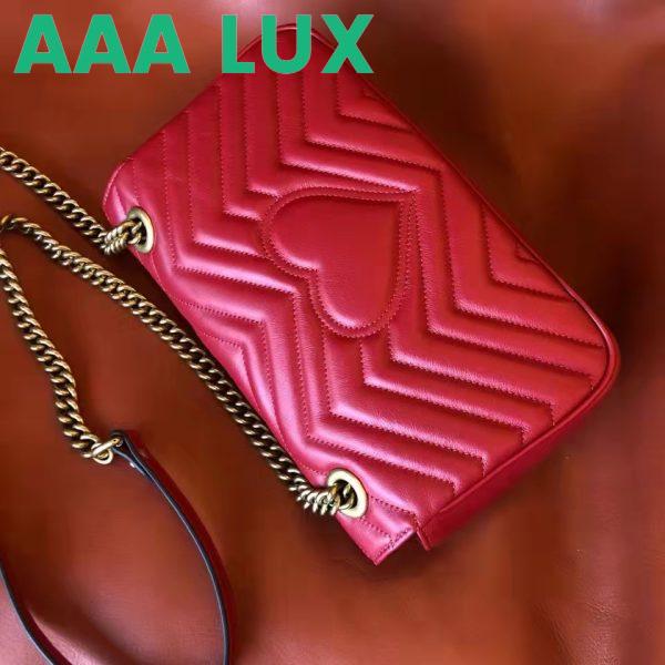 Replica Gucci GG Women GG Marmont Small Matelassé Shoulder Bag Red Double G 5