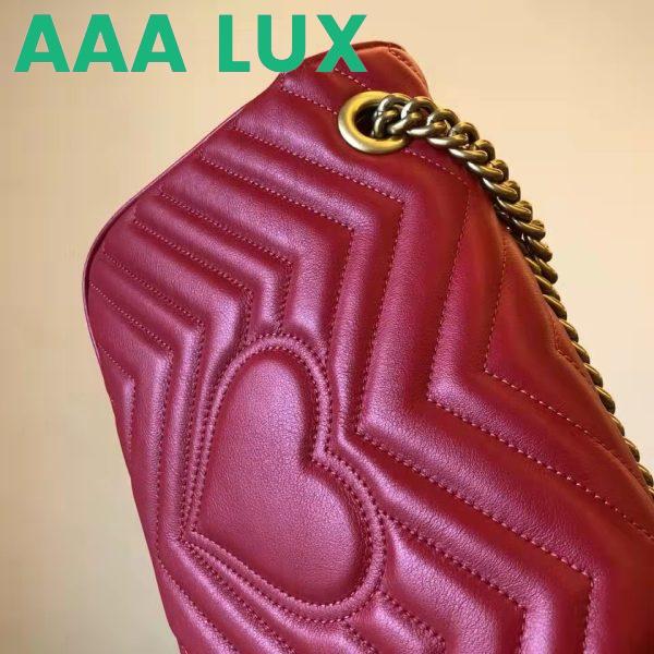 Replica Gucci GG Women GG Marmont Small Matelassé Shoulder Bag Red Double G 10