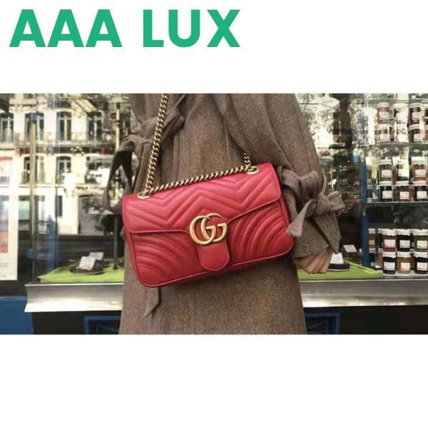 Replica Gucci GG Women GG Marmont Small Matelassé Shoulder Bag Red Double G 20