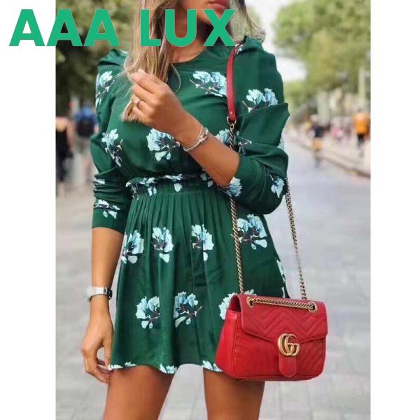 Replica Gucci GG Women GG Marmont Small Matelassé Shoulder Bag Red Double G 21