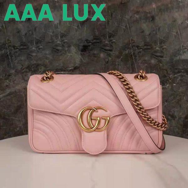 Replica Gucci GG Women GG Marmont Small Pink Matelassé Shoulder Bag Double G 3