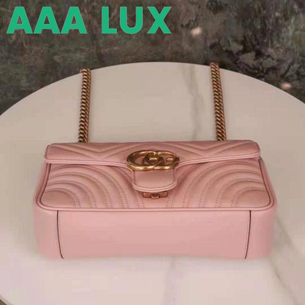 Replica Gucci GG Women GG Marmont Small Pink Matelassé Shoulder Bag Double G 5