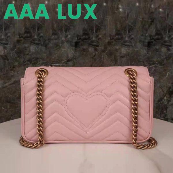 Replica Gucci GG Women GG Marmont Small Pink Matelassé Shoulder Bag Double G 6