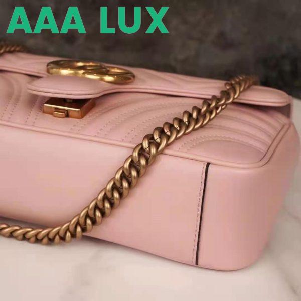 Replica Gucci GG Women GG Marmont Small Pink Matelassé Shoulder Bag Double G 8