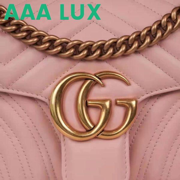 Replica Gucci GG Women GG Marmont Small Pink Matelassé Shoulder Bag Double G 9