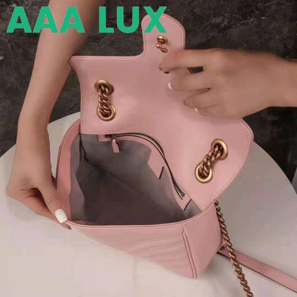 Replica Gucci GG Women GG Marmont Small Pink Matelassé Shoulder Bag Double G 10