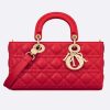 Replica Dior Women CD Medium D-Joy Bag Scarlet Red Cannage Lambskin