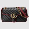 Replica Gucci GG Women GG Marmont Small Shoulder Bag Blue Red Diagonal Matelassé Leather 14