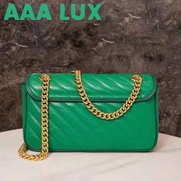 Replica Gucci GG Women GG Marmont Small Shoulder Bag Bright Green Diagonal Matelassé Leather 5
