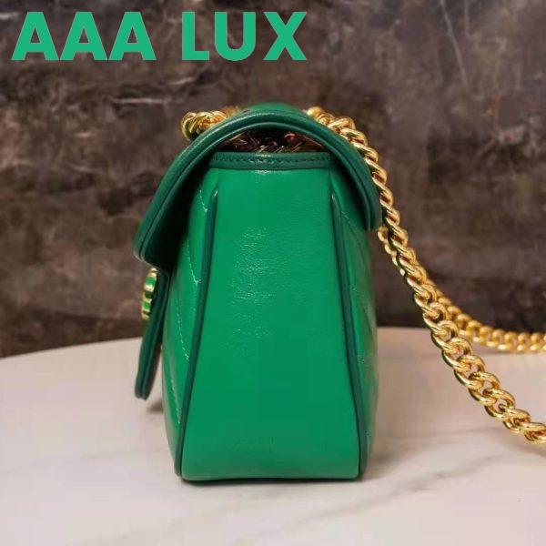 Replica Gucci GG Women GG Marmont Small Shoulder Bag Bright Green Diagonal Matelassé Leather 6