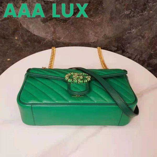 Replica Gucci GG Women GG Marmont Small Shoulder Bag Bright Green Diagonal Matelassé Leather 7