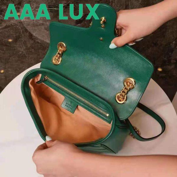 Replica Gucci GG Women GG Marmont Small Shoulder Bag Bright Green Diagonal Matelassé Leather 8