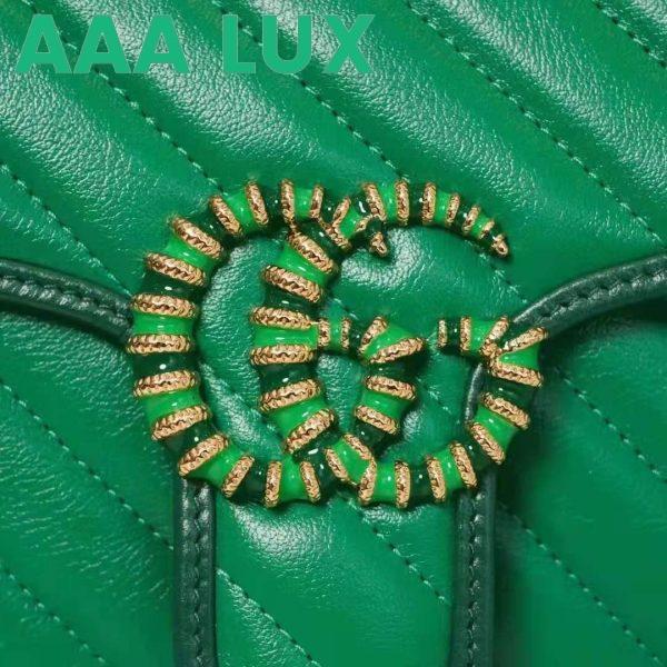 Replica Gucci GG Women GG Marmont Small Shoulder Bag Bright Green Diagonal Matelassé Leather 9