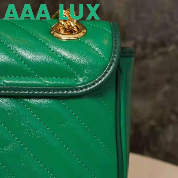 Replica Gucci GG Women GG Marmont Small Shoulder Bag Bright Green Diagonal Matelassé Leather 10