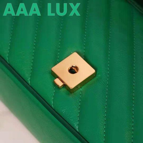 Replica Gucci GG Women GG Marmont Small Shoulder Bag Bright Green Diagonal Matelassé Leather 12
