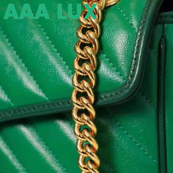 Replica Gucci GG Women GG Marmont Small Shoulder Bag Bright Green Diagonal Matelassé Leather 13