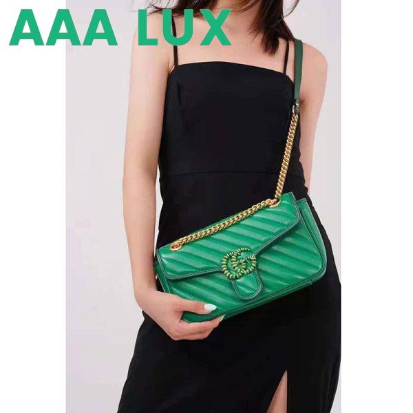 Replica Gucci GG Women GG Marmont Small Shoulder Bag Bright Green Diagonal Matelassé Leather 17