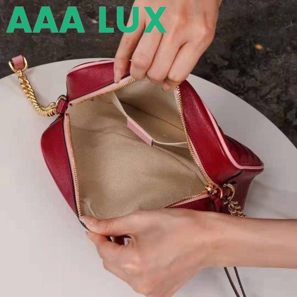 Replica Gucci GG Women GG Marmont Small Shoulder Bag Dark Red Diagonal Matelassé Leather 9