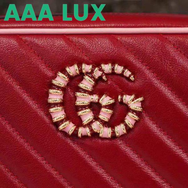 Replica Gucci GG Women GG Marmont Small Shoulder Bag Dark Red Diagonal Matelassé Leather 10