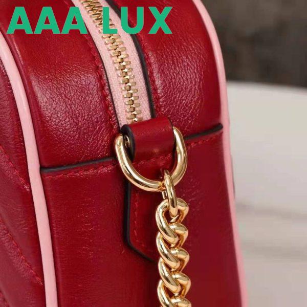 Replica Gucci GG Women GG Marmont Small Shoulder Bag Dark Red Diagonal Matelassé Leather 11