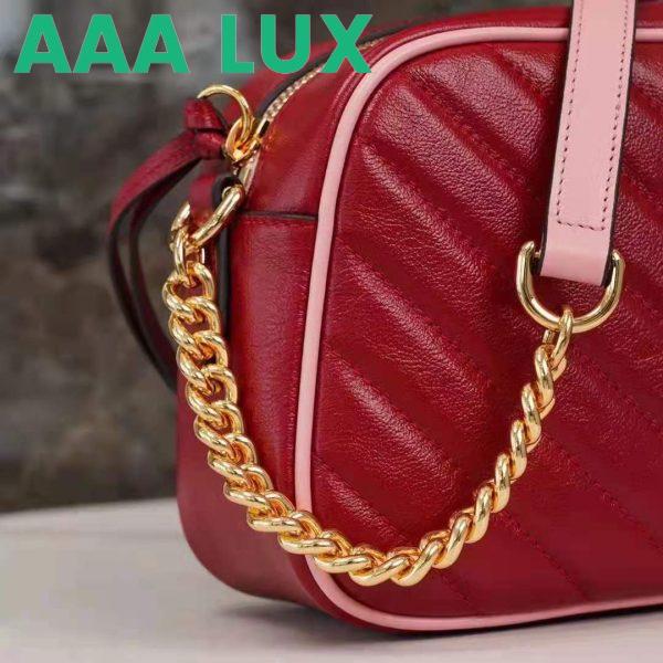 Replica Gucci GG Women GG Marmont Small Shoulder Bag Dark Red Diagonal Matelassé Leather 12
