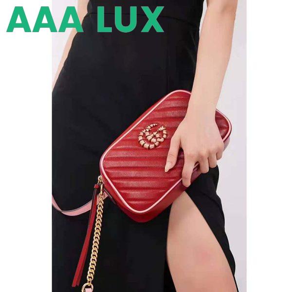 Replica Gucci GG Women GG Marmont Small Shoulder Bag Dark Red Diagonal Matelassé Leather 18