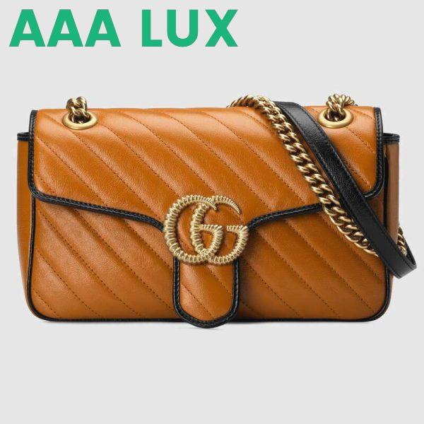 Replica Gucci GG Women GG Marmont Small Shoulder Bag in Diagonal Matelassé Leather