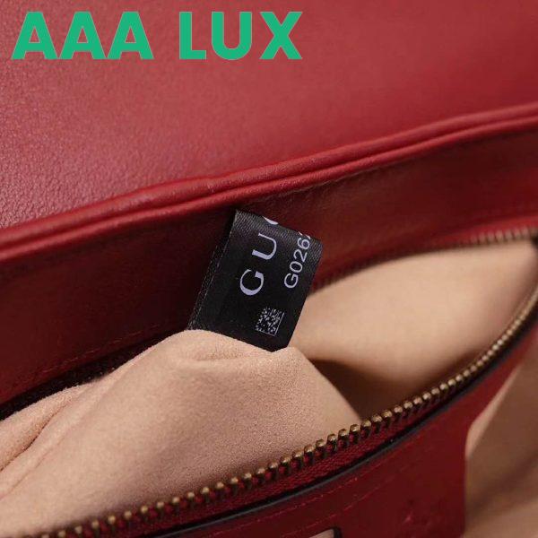 Replica Gucci GG Women GG Marmont Small Top Handle Bag in Black Diagonal Matelassé Leather 13