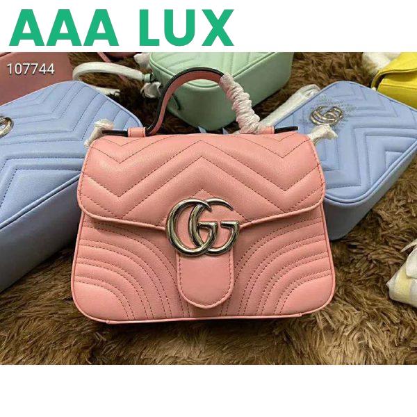Replica Gucci GG Women GG Marmont Mini Top Handle Bag-Pink 3